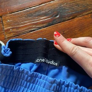 Acne blue track pants. Size L